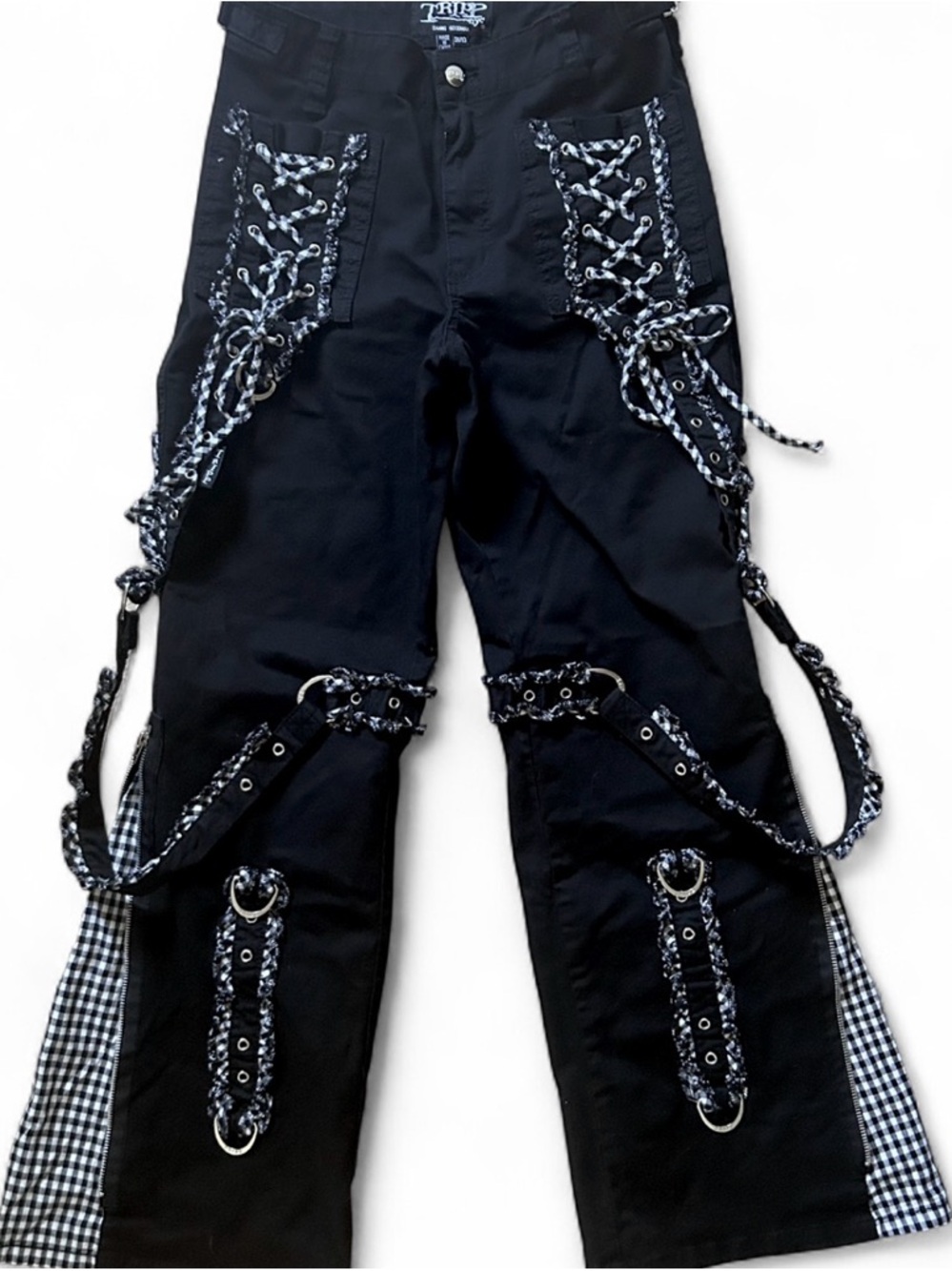 Tripp NYC Bo Peep Pants - Gingham Lace-Up Details